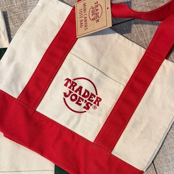 Trader Joe's Mini Tote Bag Set - Red, Yellow, Green, Blue - Picture 2 of 5